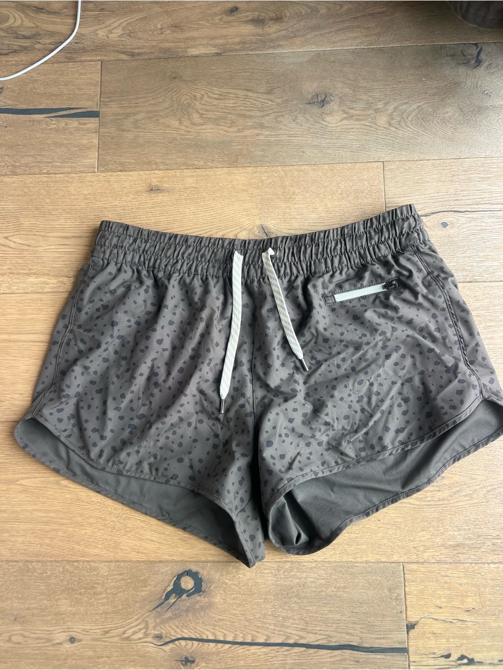 Vuori Olive Gray Dot-Print Athletic Shorts - Picture 1 of 2
